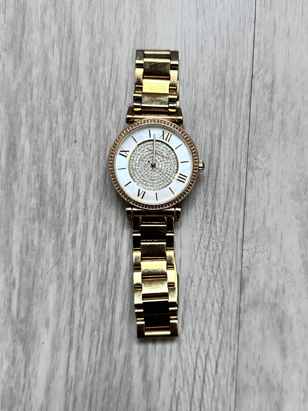 Michael Kors Gold Tone Crystal Dial Bracelet Watch